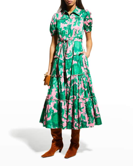 Diane von Furstenberg Queena Tiered Midi Dress | Neiman Marcus