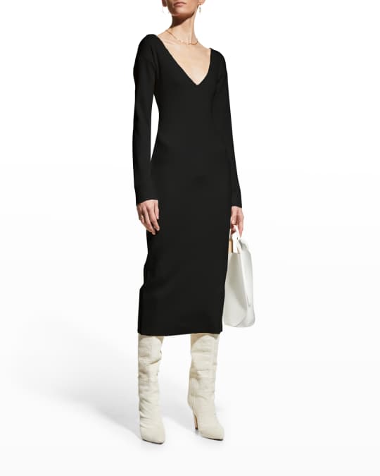Vince ribbed v neck dress online