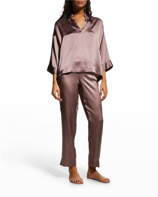Josie Natori Key Essentials Silk Pajama Set Neiman Marcus