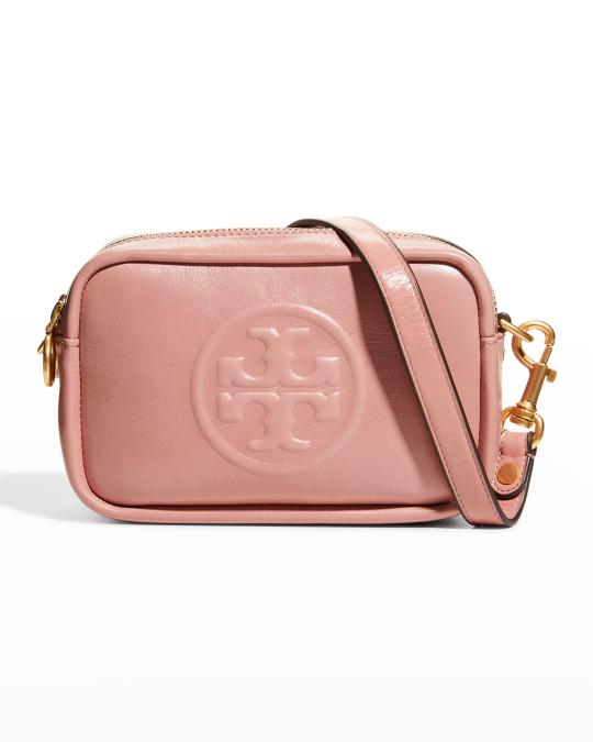 Tory Burch Perry Bombe Mini Logo Glazed Crossbody Bag | Neiman Marcus