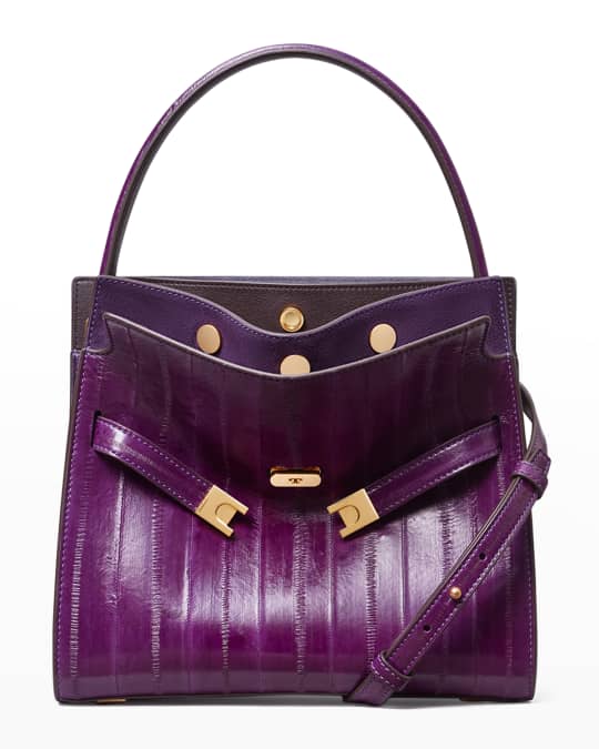 Tory Burch Lee Radziwill Small Panel Eel Double Satchel Bag Neiman Marcus