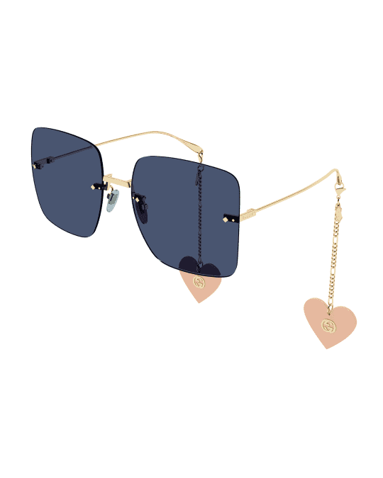 Gucci rimless square metal sunglasses 2025