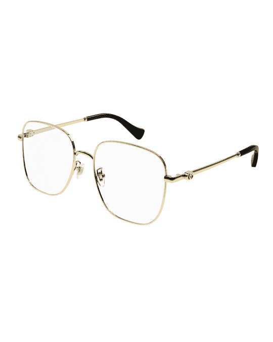 Gucci Square Optical Metal Acetate Glasses Neiman Marcus