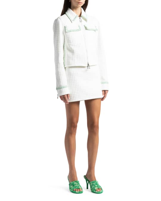 Bottega Veneta Straight Jersey Matelasse Mini Skirt | Neiman Marcus