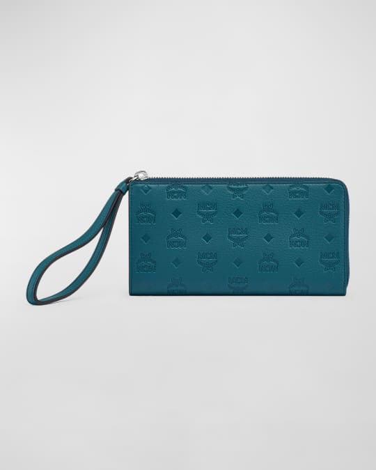 MCM Klara Large Monogram Zip Wallet Neiman Marcus