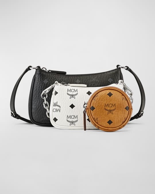 Mcm essential crossbody bag in visetos on sale