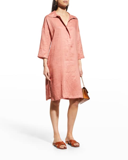 Derris V Neck Linen Dress