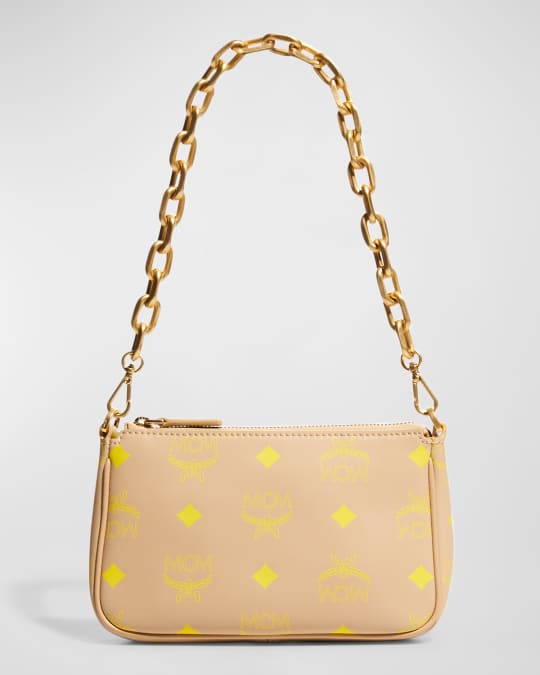 Mcm mini color splash logo pouch on chain clearance