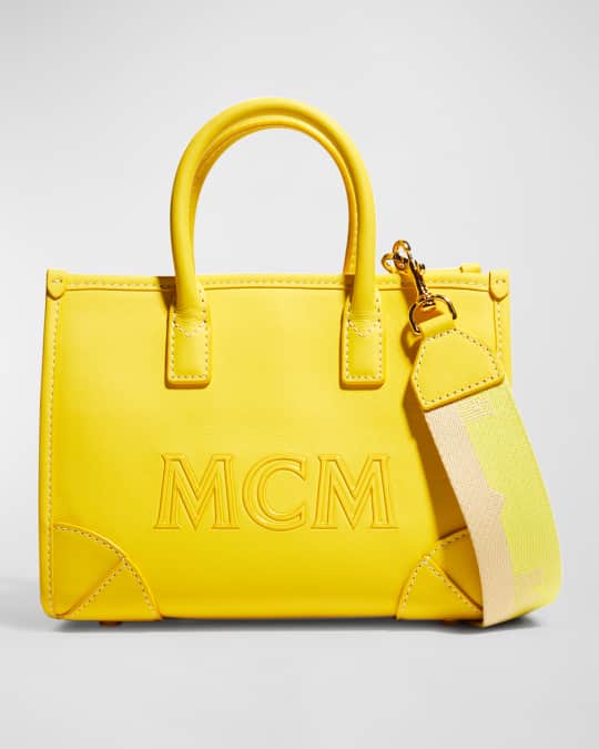 MCM Mini Tonal Logo Leather Tote Bag | Neiman Marcus
