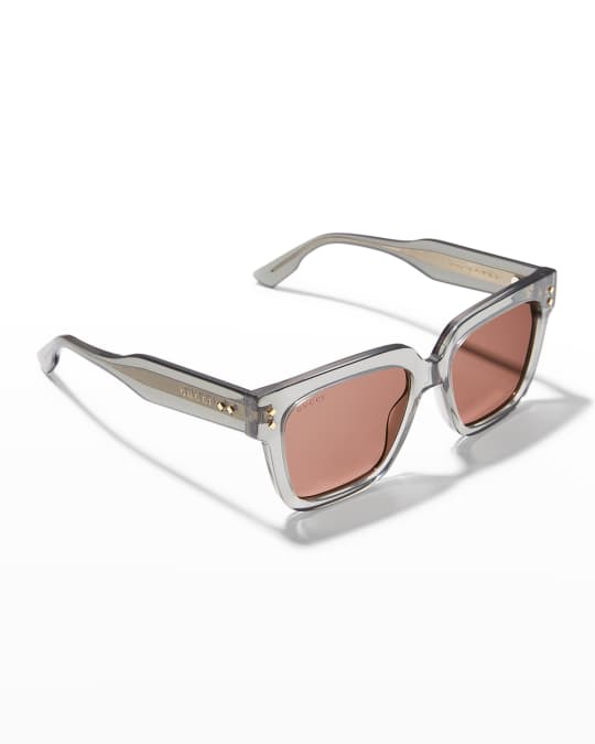 Gucci Men's Rectangle Acetate Sunglasses Neiman Marcus