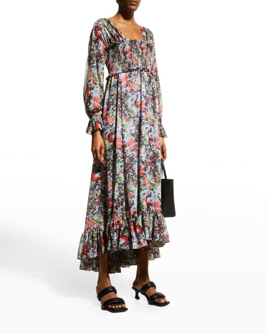 Cinq a Sept Leigh Smocked Empire Dress | Neiman Marcus