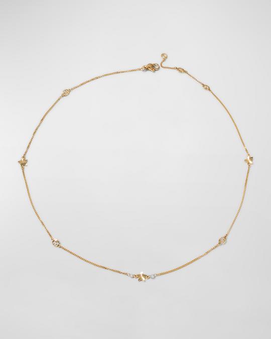 Gucci Interlocking-G Chain Necklace with Star and Diamond Stations ...
