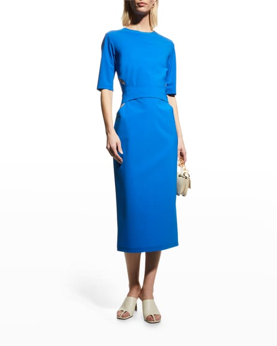 Nina Ricci Neoprene Cutout Body-Con Midi Dress | Neiman Marcus