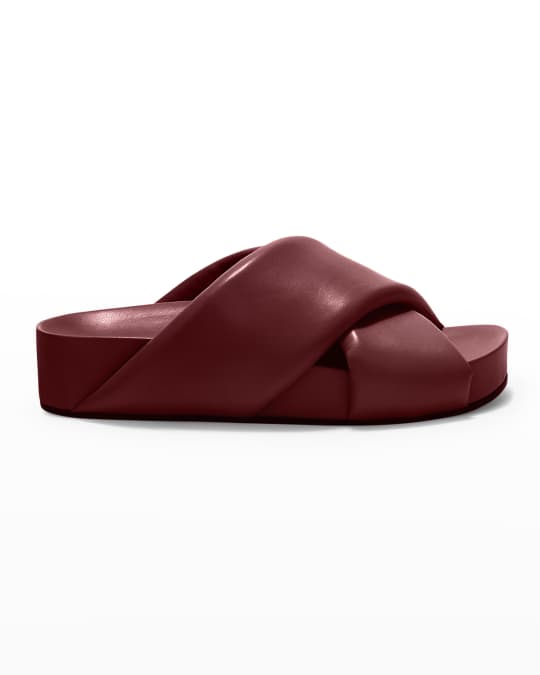 Jil Sander Crisscross Napa Flat Sandals | Neiman Marcus