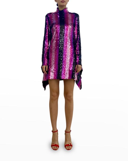halpern mini dress $2750 Halpern Women's Brown Silk Leopard Print Bustier Train Mini Dress  Size 44