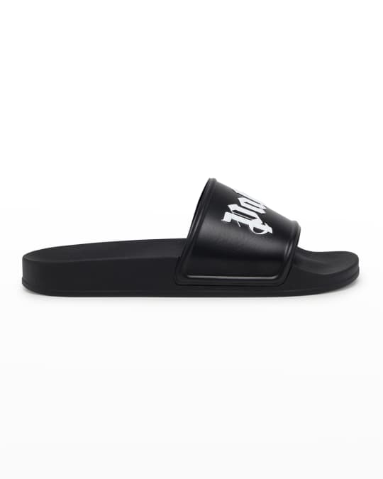 Palm Angels Logo Pool Slide Sandals Neiman Marcus