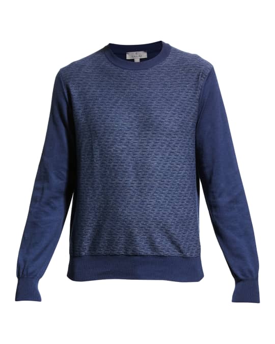 Canali Men's CottonCashmere Crewneck Sweater Neiman Marcus