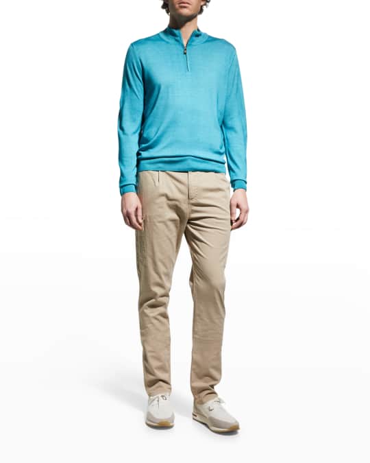 Canali Men's Fine-Gauge 1/4-Zip Sweater | Neiman Marcus
