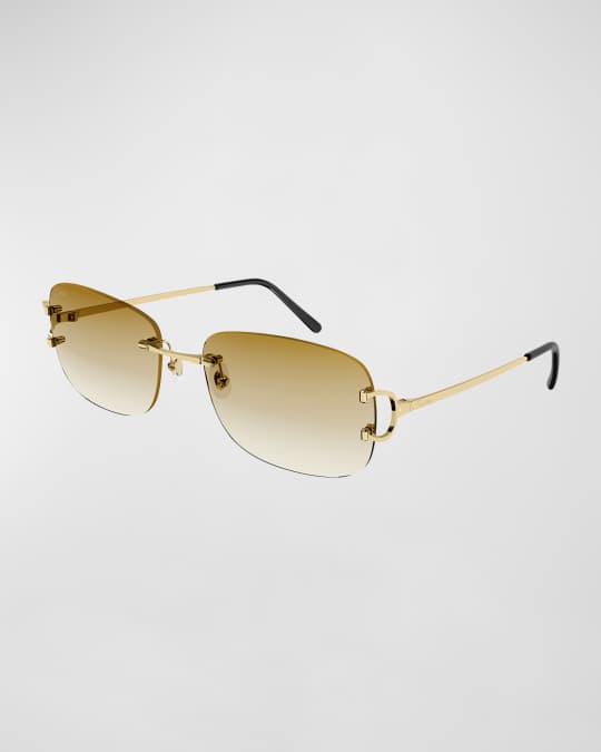 Cartier Men s Rimless Metal Sunglasses Neiman Marcus