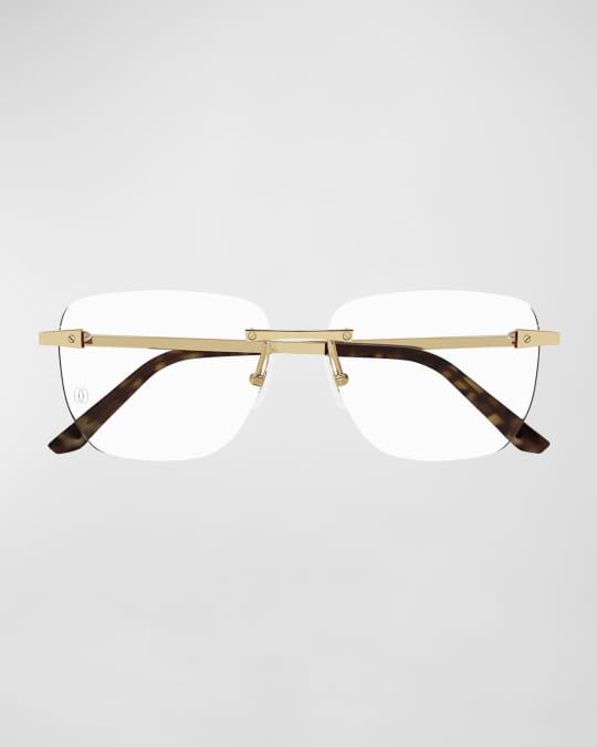 Cartier Men's Rimless Metal Optical Glasses Neiman Marcus