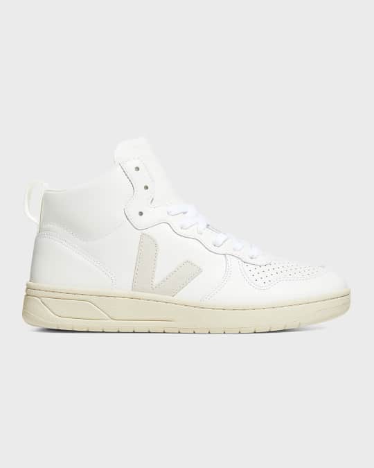 V15 Mixed Leather Mid-Top Sneakers