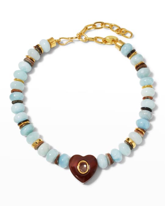 Lizzie Fortunato Gemini Collar Necklace In Aqua Neiman Marcus