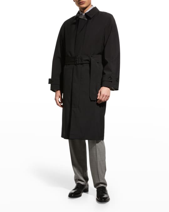 Men s Solid Trench Raincoat