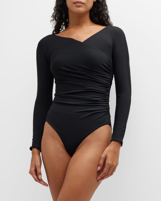 Wolford: Black Asymmetric Bodysuit