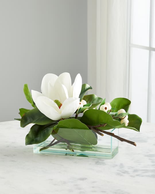 Figs and Magnolia Faux-Floral Arrangement