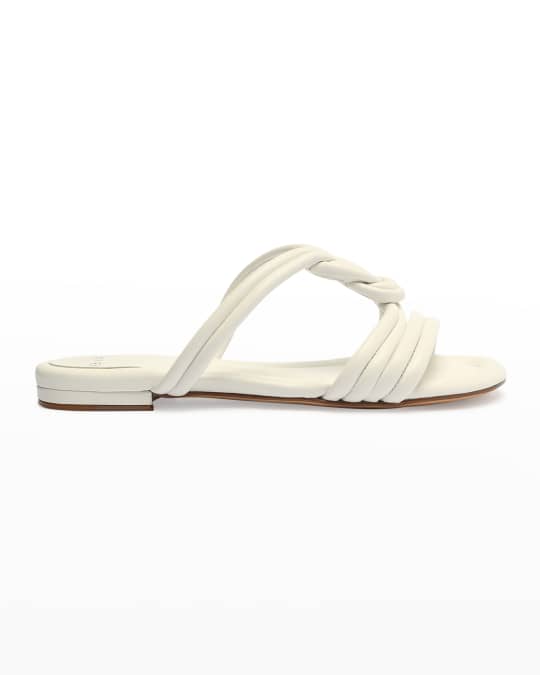 Alexandre Birman Vicky Leather Knot Flat Sandals | Neiman Marcus