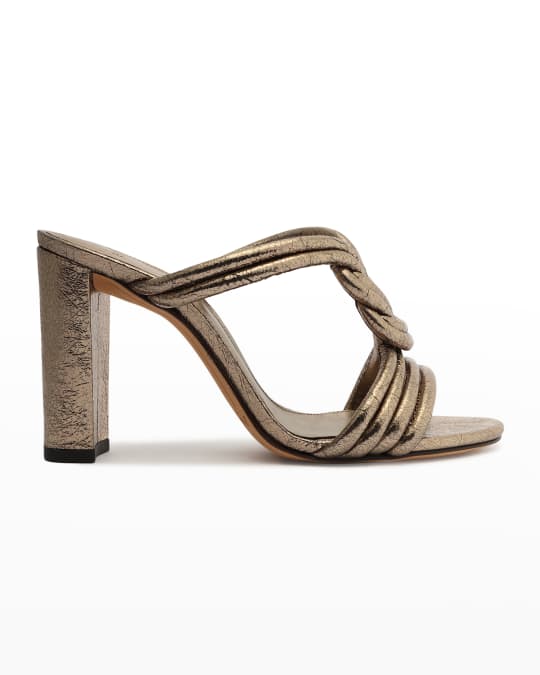 Alexandre Birman Vicky 90mm Metallic Slide Sandals | Neiman Marcus