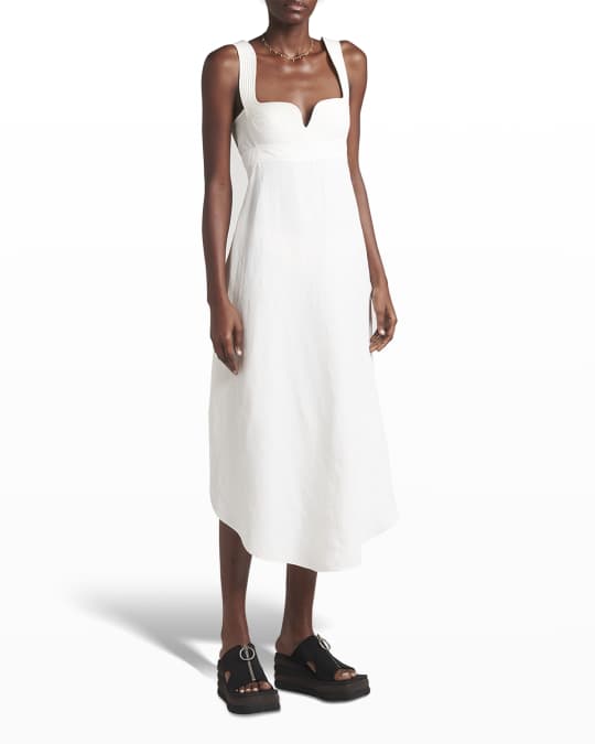 STELLA MCCARTNEY サテン ミディ ドレス Women ブラック ノースリーブ レースサテン ミディドレス