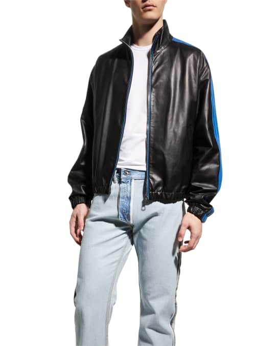 Marni Men's Striped Leather Jacket | Neiman Marcus