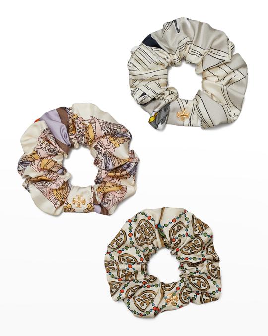 Tory Burch Logo Printed Scrunchies, Set of 3 | Neiman Marcus display picture 3