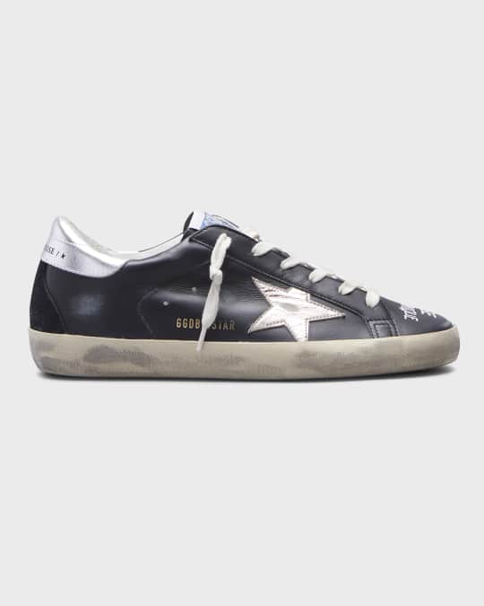 Golden Goose Superstar Leather Script Low-Top Sneakers | Neiman Marcus
