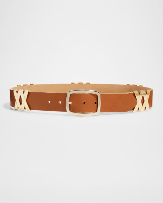 Ryan Golden Leather Buckle Belt