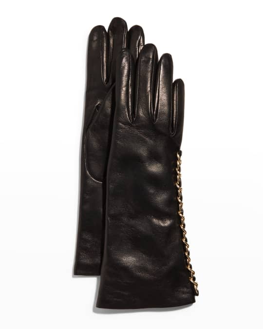 Portolano Long Napa Leather Chain Gloves | Neiman Marcus