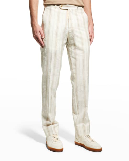 【Italy製】80〜90s Zanella linen slacks Vintage 80s ZANELLA for Neiman Marcus Black & White Micro
