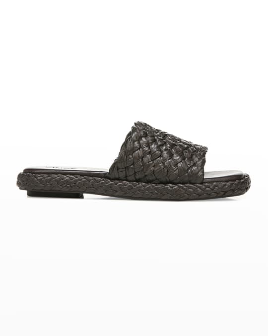 Vince Rumi Woven Raffia Flat Sandals | Neiman Marcus