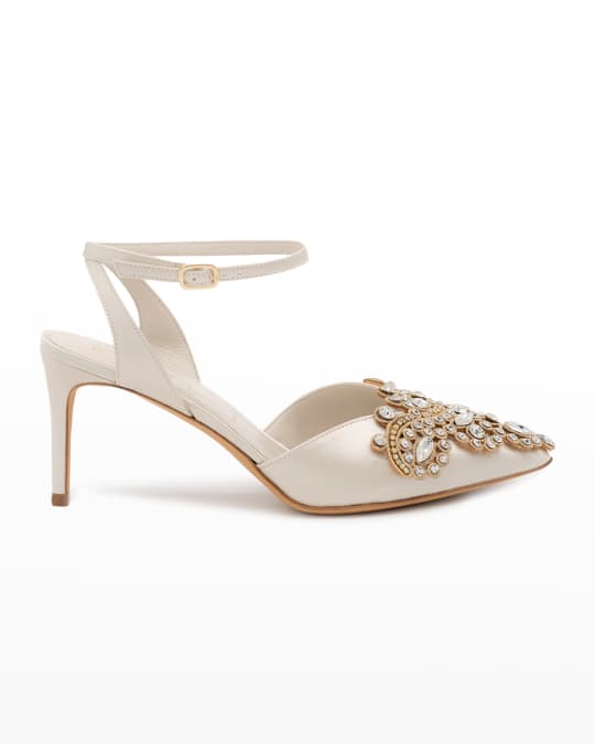 Something Bleu Emmie Jeweled Ankle-Strap Pumps | Neiman Marcus