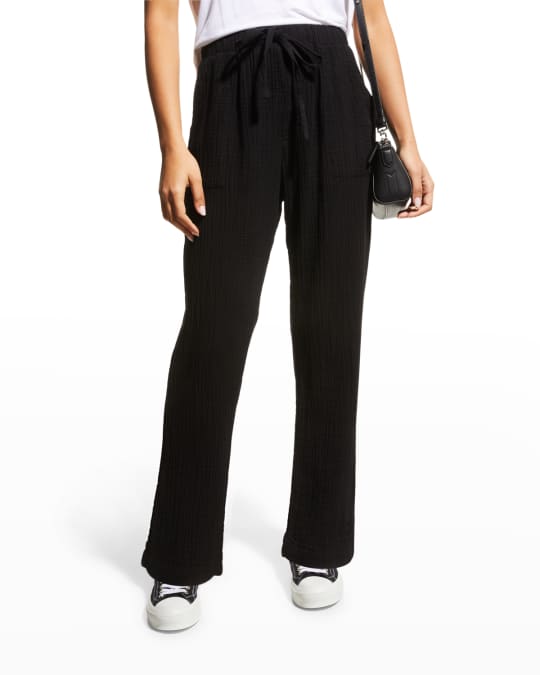 Monrow Drawstring Gauze Pants Neiman Marcus