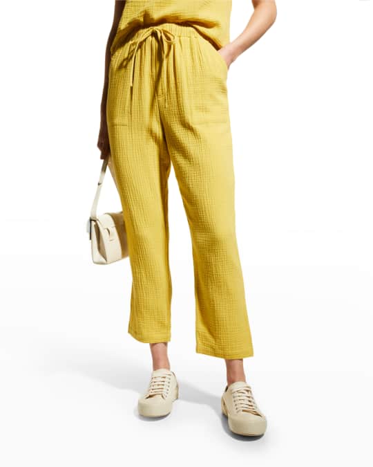 Monrow Drawstring Gauze Pants Neiman Marcus