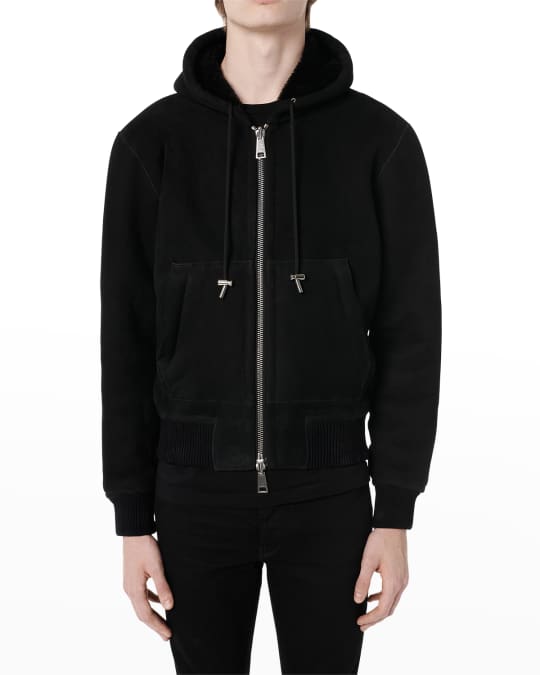 Amiri Men's Shearling Zip Hoodie Neiman Marcus