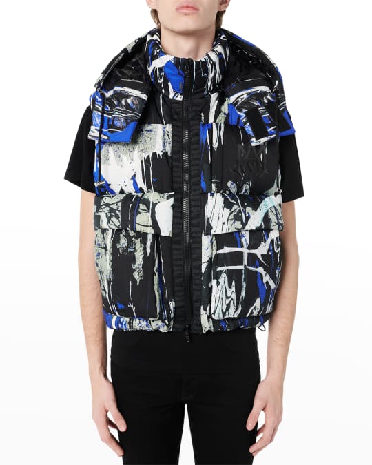 Amiri Men's Paint Splatter Down Puffer Vest | Neiman Marcus