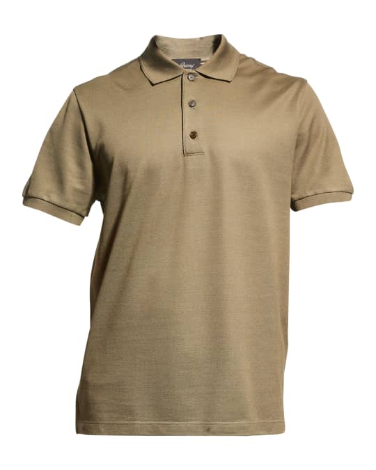 Brioni Men's Piquet Cotton Polo Shirt | Neiman Marcus