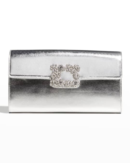 クラッチバッグ Roger Vivier Flower Buckle Pouch Roger Vivier XS Flower Buckle Envelope Clutch Bag | Neiman