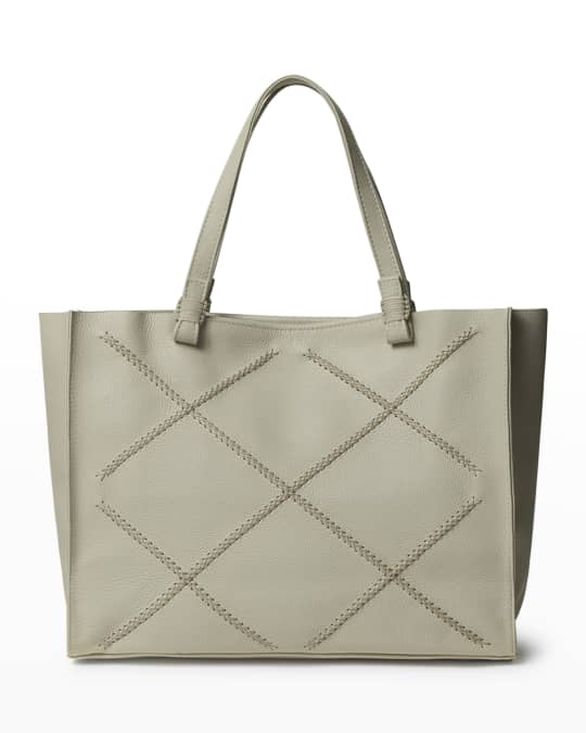 Neiman Marcus Grey Leather Tote Bag