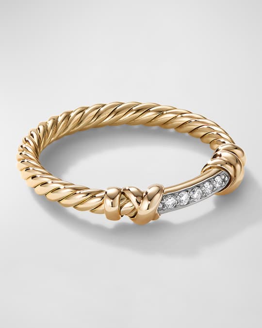 David Yurman Petite Helena Wrap Ring in 18k Gold with Diamonds