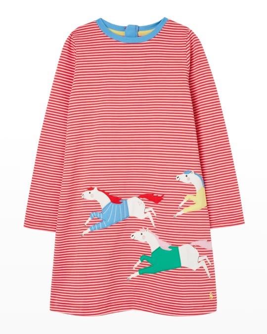 Joules pink stripe sales dress