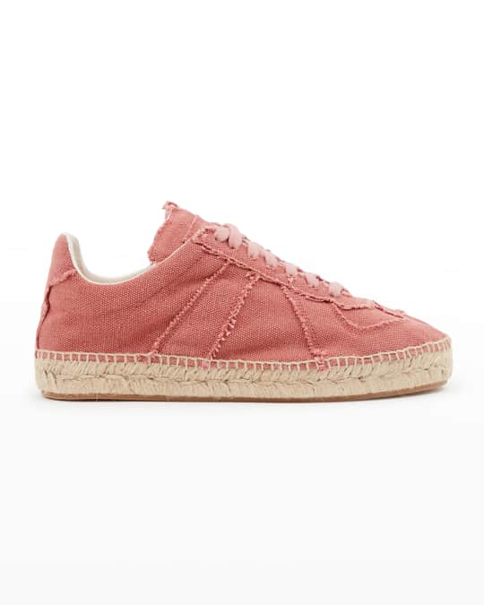 Maison Margiela Frayed Denim Low-Top Espadrille Sneakers Neiman